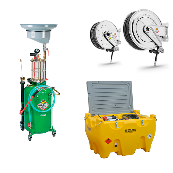 Equipos profesionales de lubricación y gestión de fluidos para talleres